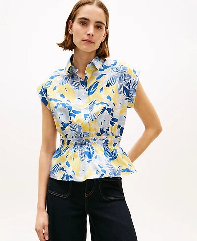 Tommy Hilfiger Women's Smocked Waist Shirt