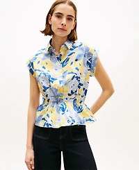 Tommy Hilfiger Women's Smocked Waist Shirt