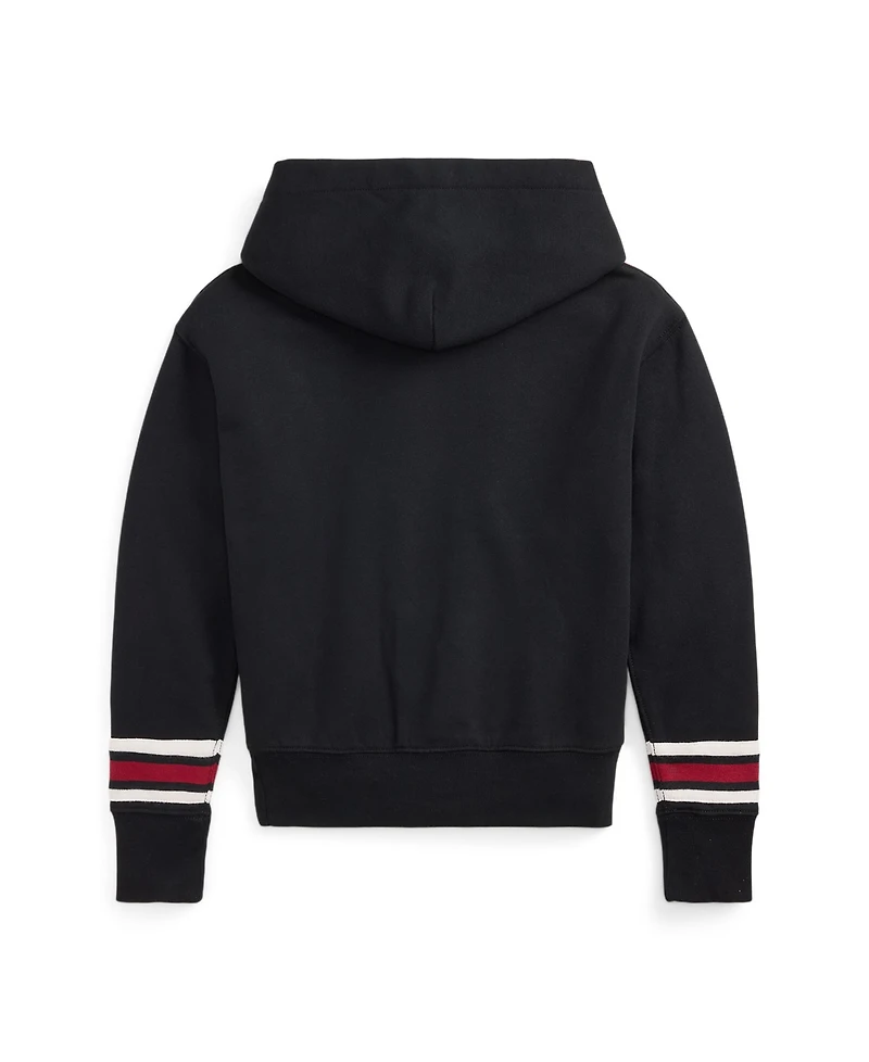 Polo Ralph Lauren Girls' 7-16 Cricket-Stripe Fleece Letter Hoodie