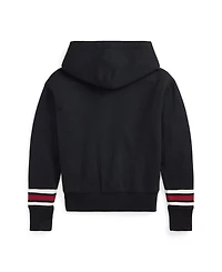 Polo Ralph Lauren Girls' 7-16 Cricket-Stripe Fleece Letter Hoodie