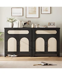 Gaomon 29.9" Small Boho Farmhouse Rattan Sideboard with Drawer