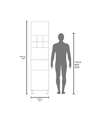 Fm Furniture Rock Kitchen Pantry with Pneumatic Door, Open Storage, and Bottom Cabinet