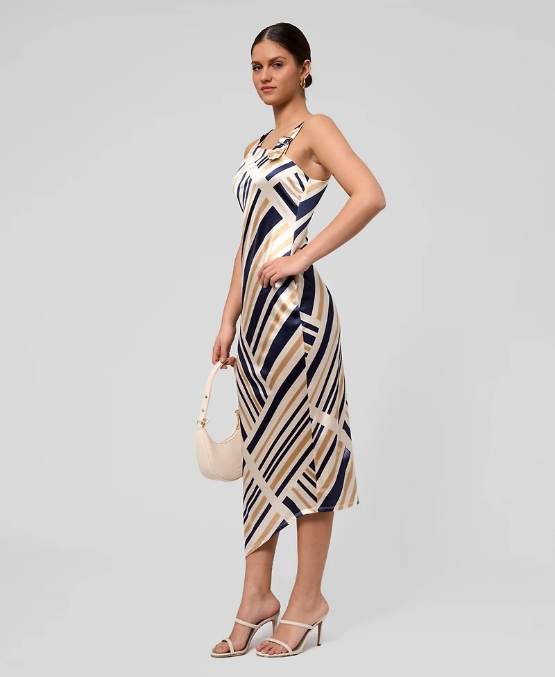 Rachel Roy Women's Asymmetrical Neck Midi Dress