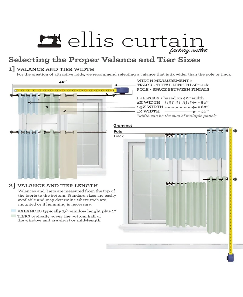 Ellis Curtain Classic Wide Solid Color Perma Press Ruffled Priscilla Curtain Panel With Ties 84" x 45" Natural