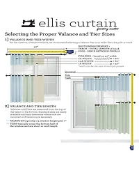 Ellis Curtain Classic Wide Solid Color Perma Press Ruffled Priscilla Curtain Panel With Ties 84" x 45" Natural