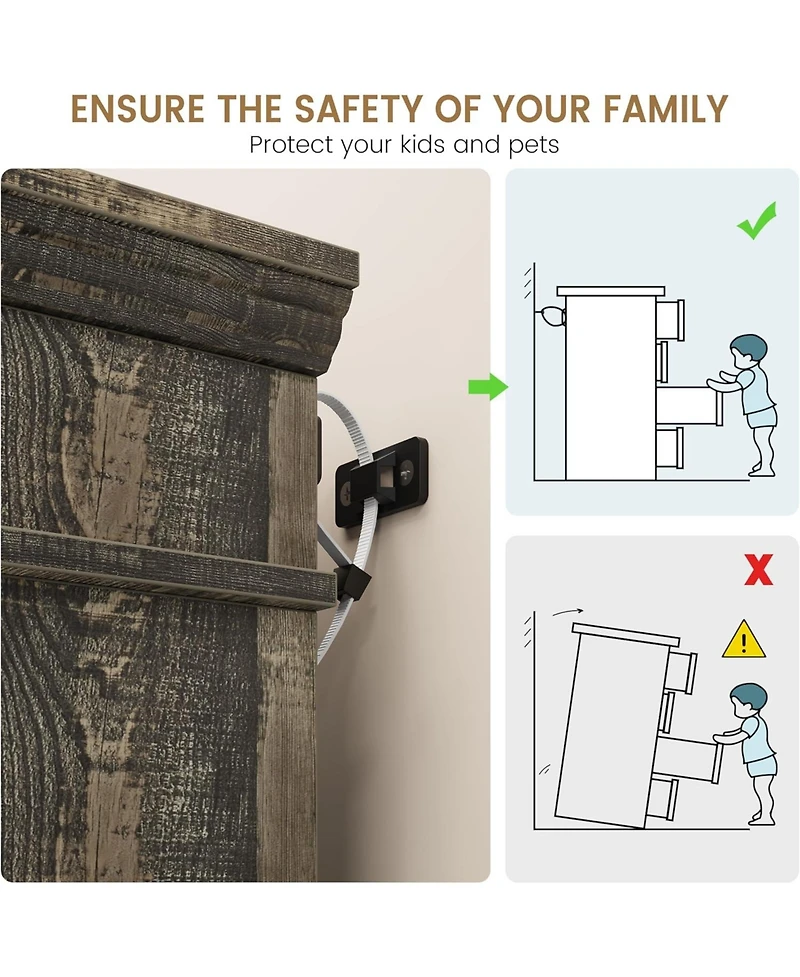 gaomon Farmhouse 9 Drawer Dresser for Bedroom, Wide Dresser Tv Stand with Large Drawers and Metal Handles, Rustic Wood Chest of Drawers