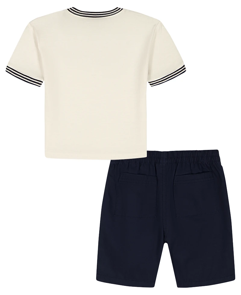 Tommy Hilfiger Boys' 2T-7 Crewneck T-Shirt and Shorts, 2-Piece Set