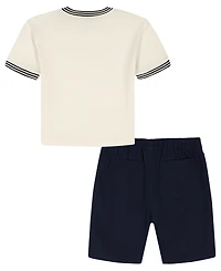 Tommy Hilfiger Boys' 2T-7 Crewneck T-Shirt and Shorts, 2-Piece Set