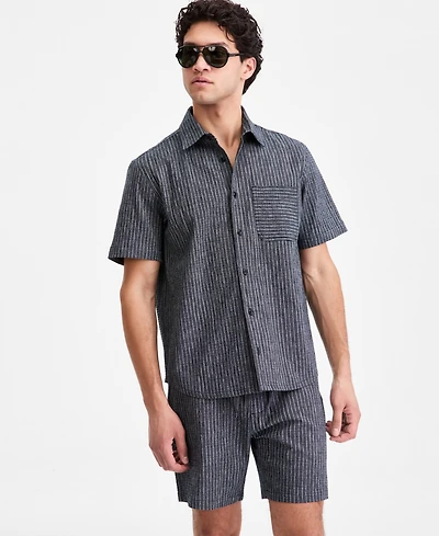 Sun + Stone Men's Jones Striped Short-Sleeve Shirt, Macy's Exclusive