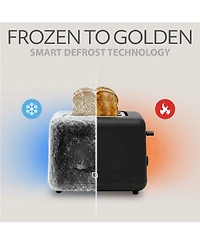 Willow Kitchen 2-Slice Toaster with Wide Slots - Perfect for Toast Bagels, Compact Design, Crumb Tray