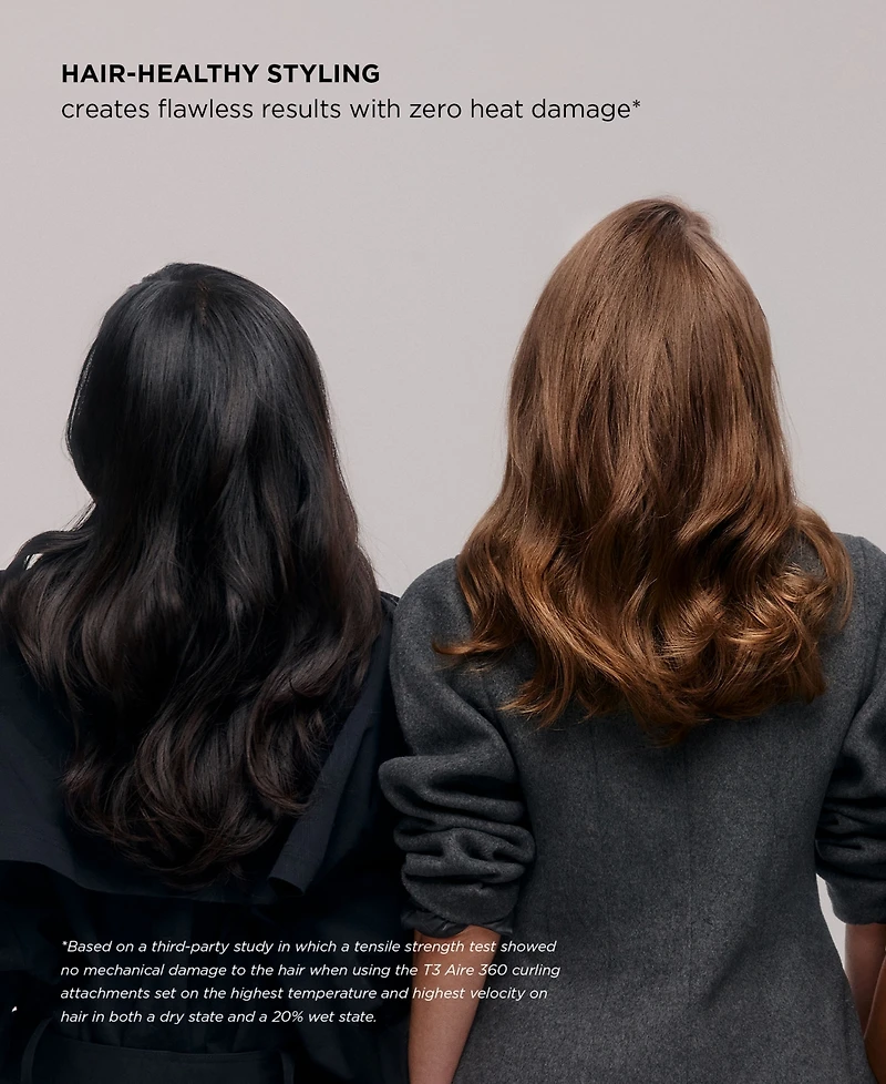 T3 Aire 360 Air Styler Blowout Kit with Dual Voltage and Ceramic Curling Attachments