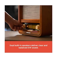 RadioShack Retro Am/Fm Radio, Vintage and Classic Wood Style, Bluetooth, Dual 5W Speakers – 4001796