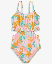 Breaking Waves Girls' 7-16 Ruffle Monokini One-Piece Swimsuit