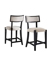 Abbyson Living Avery 38.1" 2 Piece Wood-Back Upholstered Counter Stools