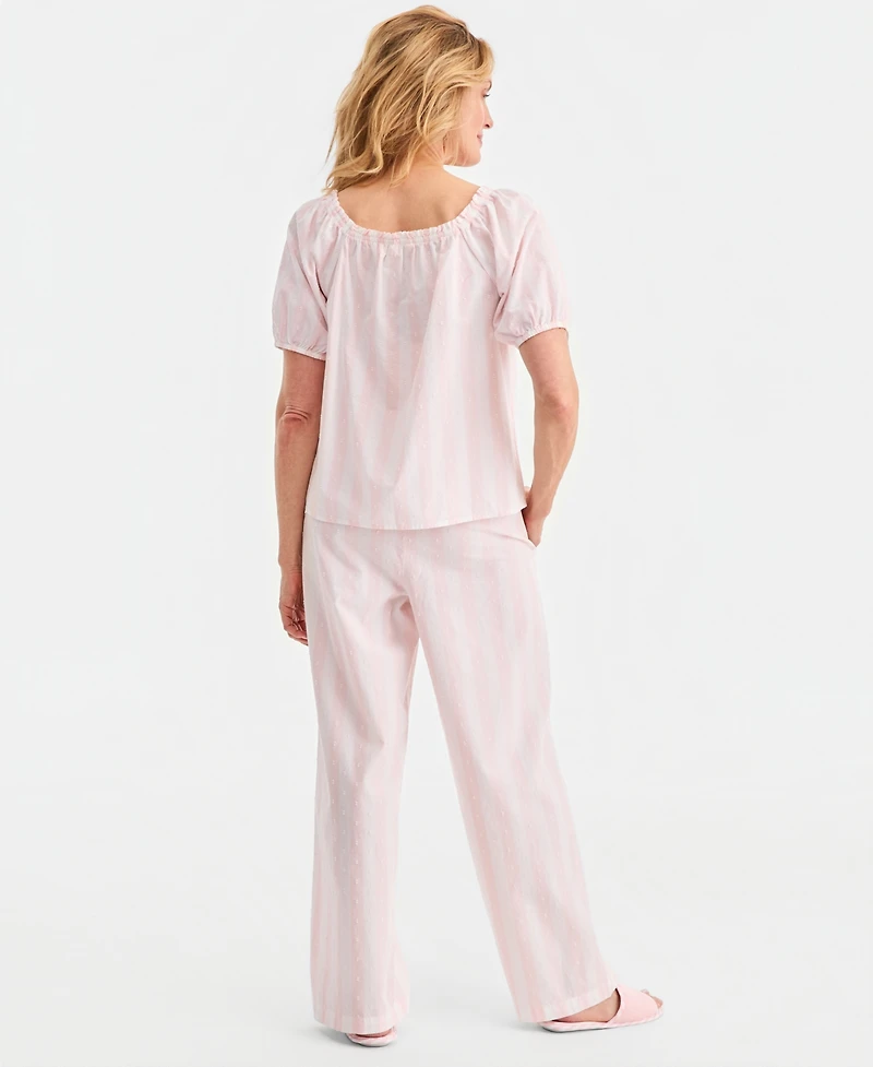 Women's Mother's Day Woven Stripe Pj Set, Created for Macy's