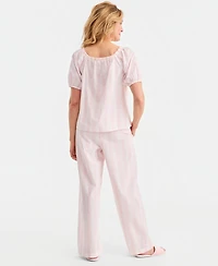 Women's Mother's Day Woven Stripe Pj Set, Created for Macy's