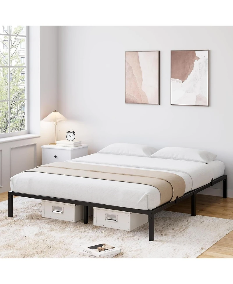 gaomon 12" Full Size Metal Bed Frame, Heavy Duty Platform Bed with Storage Space,Steel Support,No Box Spring Needed, Easy Assembly Mattress Foundation