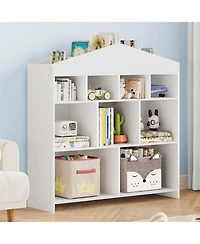 gaomon Toy Storage Organizer, 9 Cubby Kids Bookshelf and Playhouse Cabinet