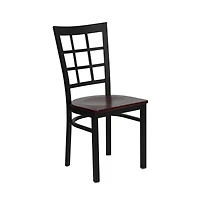 Emma+Oliver Window Back Metal Restaurant Dining Chair