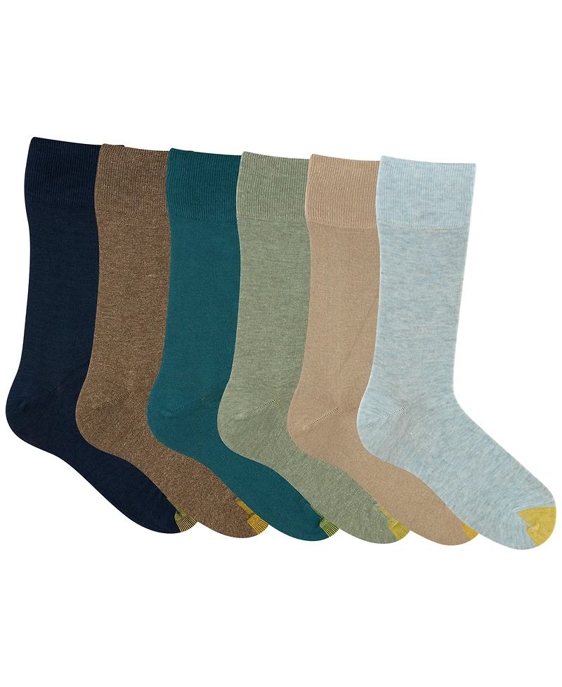 Gold Toe Men's 6-pack Cambridge Solid Crew Socks