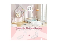 Slickblue House Style Twin Floor Bed with Decorative Headboard - 48