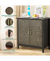 gaomon farmhouse buffet sideboard cabinet with storage, 32" modern coffee bar cabinet adjustable shelves, ideal for living spaces