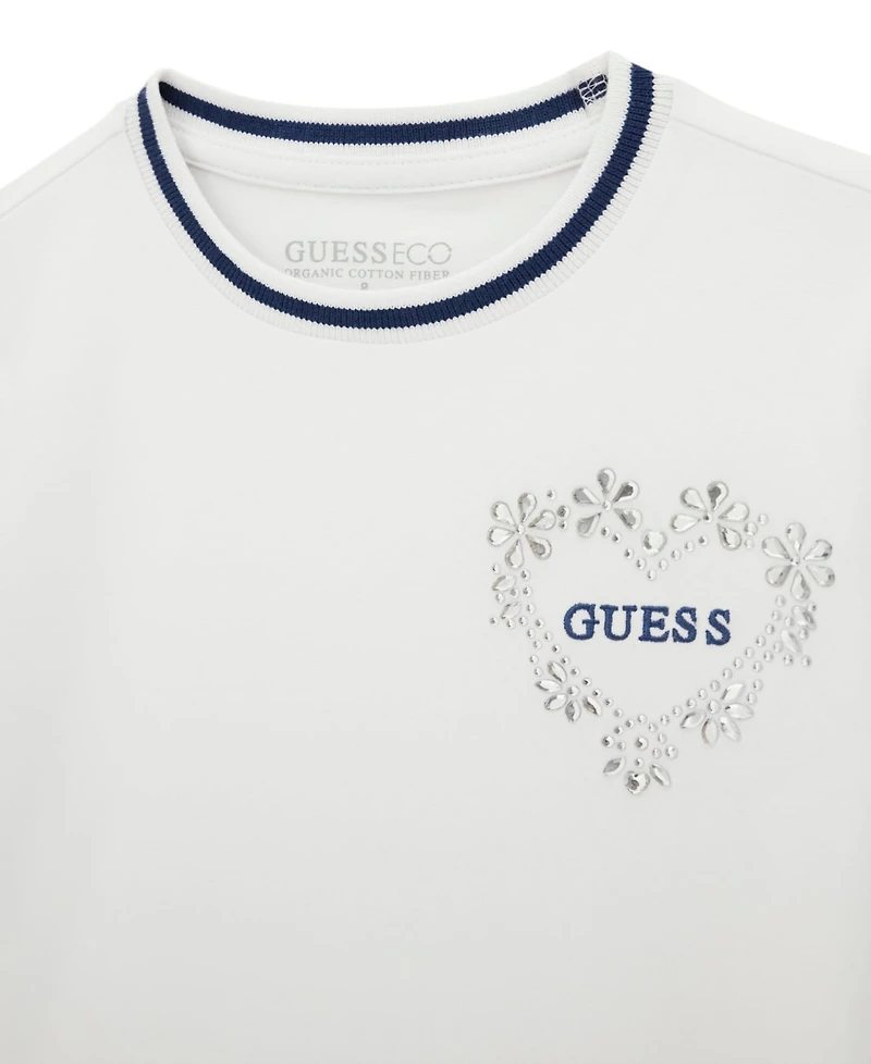 Guess Girls' 7-16 Midi Length Round Neck Short-Sleeve T-Shirt