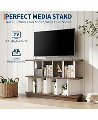 Gaomon 8 Cube Bookcase, Low Open Wood Storage Shelf with Removable Back Panels, Freestanding Bookshelf