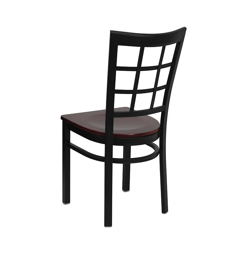 Emma+Oliver 2 Pack Window Back Metal Restaurant Chair
