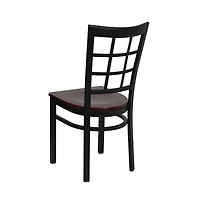 Emma+Oliver 2 Pack Window Back Metal Restaurant Chair