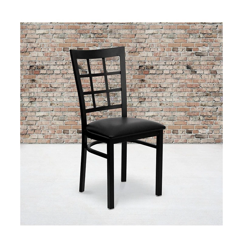 Emma+Oliver 2 Pack Window Back Metal Restaurant Chair