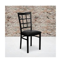 Emma+Oliver 2 Pack Window Back Metal Restaurant Chair