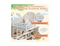 Slickblue Loft Bed Twin Size with Built-In Storage and Ladder - 42