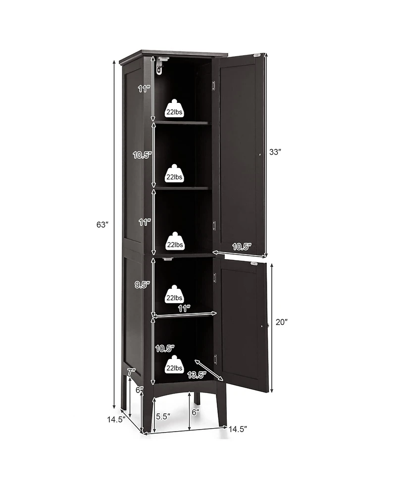 Volenca Freestanding Storage Cabinet for Bathroom, Kitchen, or Living Room