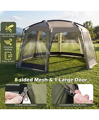 Mecale Netted Canopy Tent for 6-8 People with Zippered Door, Outdoor Screen Shelter