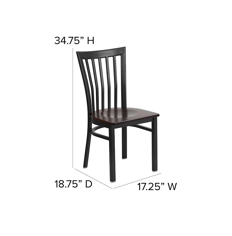 Emma+Oliver School House Back Metal Restaurant Dining Chair