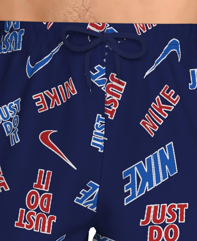 Nike Men's 5" Breaker Multi Logo Print Volley Swim Shorts
