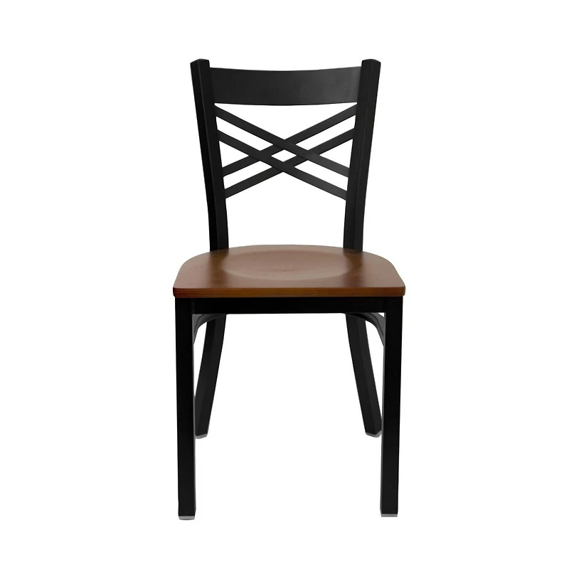 Emma+Oliver 2 Pack "X" Back Restaurant Chair