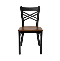 Emma+Oliver 2 Pack "X" Back Restaurant Chair