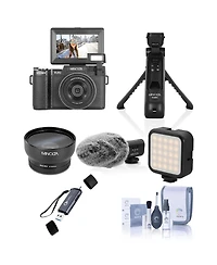 Minolta MND60V 64MP 4K60FPS Ultra Hd Auto Focus Vlogging & Content Creator's Camera Kit, Bundle with Usb 3.0 Card Reader, Cleaning Kit
