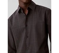 Calvin Klein Men's Grid Supima Stretch Slim-Fit Shirt
