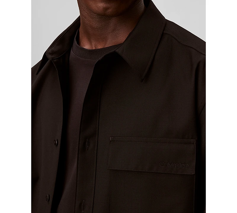 Calvin Klein Men's Travel Twill Regular-Fit Shirt
