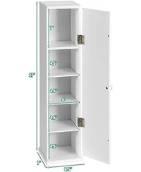 Volenca Freestanding Toilet Paper Holder Stand with 4 Shelves and Top Slot