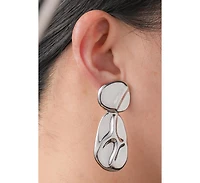 Rivka Friedman Rhodium Sculptural Statement Drop Earrings