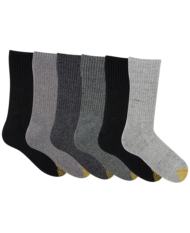 Gold Toe Men's 6-Pack Kensington Reinforced Toe Short Crew Socks