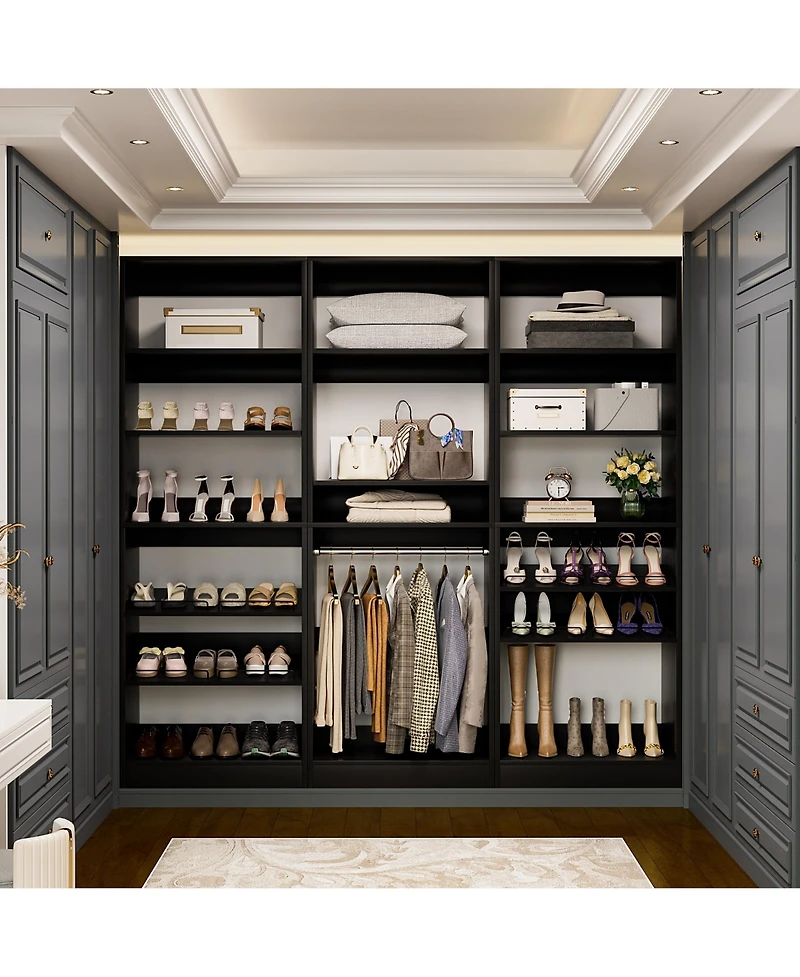 Aheaplus 6-Tier Shoe Rack Tower, 80'' Floor Standing Wooden Organizer