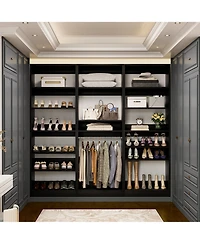 Aheaplus 6-Tier Shoe Rack Tower, 80'' Floor Standing Wooden Organizer