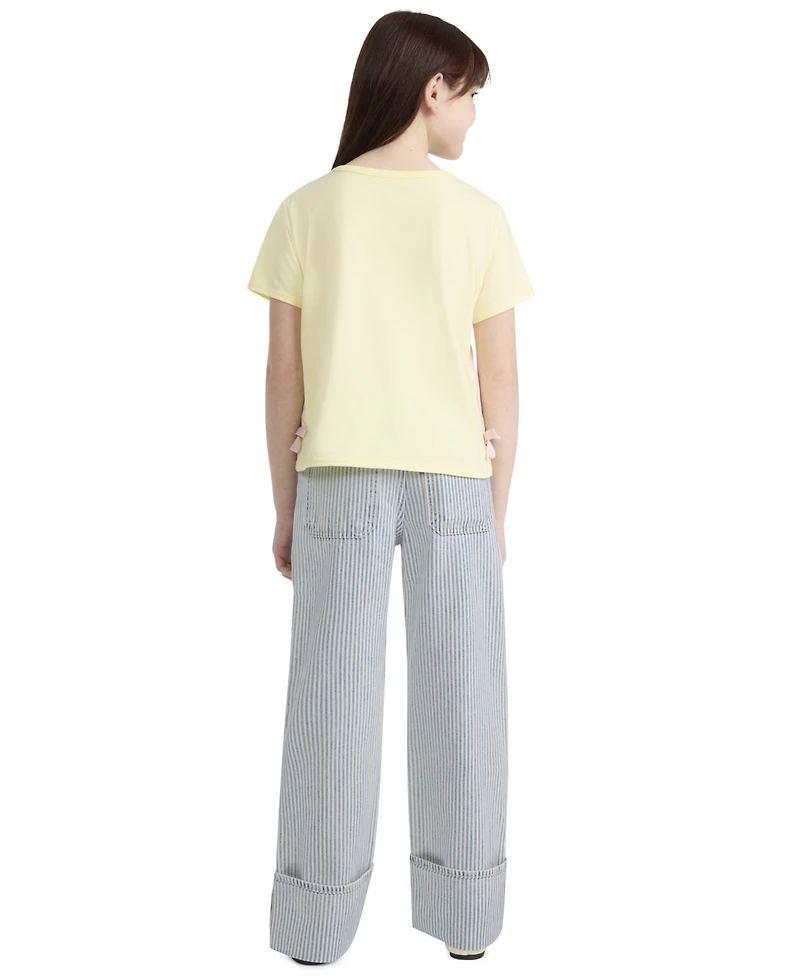 Levi's Girls' 7-16 Railroad Striped Wide Leg Jeans