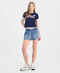 Celebrity Pink Women's Elastic Back Carpenter Shorts