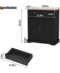 Gaomon Buffet Cabinet with Drawers, 28.8 in Sideboard Buffet Storage Cabinet with Shelves and Doors